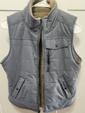 NWOT Carhartt Small Light Blue Quilted Sherpa-Lined Vest Reversible